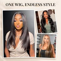 Perruques sans colle 7x6 HD Lace Wear and Go en cheveux humains, densité 200%, lisses, pré-coupées, avec dentelle fondue et pré-épilée, idéales pour les débutantes