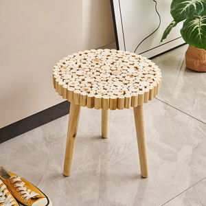 โต๊ะกาแฟและชาไม้สไตล์โมเดิร์นเรียบง่ายแบบชนบท เฟอร์นิเจอร์ห้องนั่งเล่นขนาดเล็กสำหรับตกแต่งห้องนอนและระเบียง - Product Image 4