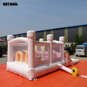 Parcours d'obstacles gonflables <span class=keywords><strong>de</strong></span> qualité commerciale, jeux gonflables d'extérieur, couleurs macaron, aire <span class=keywords><strong>de</strong></span> jeux gonflable pour enfants en plein air - Product Image 5