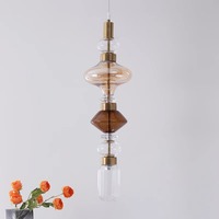 Lámpara de Araña de Vidrio Moderna y Sencilla para Bar, Tienda de Ropa, Restaurante, Sala de Estar, Dormitorio, Mesita de Noche