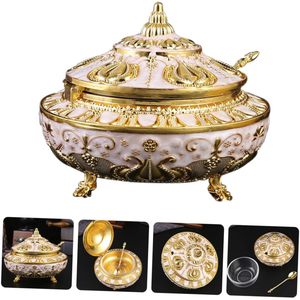 Tarro de azúcar Tulip con tapa tipo concha, contenedor grande de metal para especias, almacenamiento dorado para cocina con cuchara para condimentos, dulces y sal - Product Image 5
