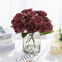 Bouquet d'hortensias et de pivoines de style européen, fleurs artificielles en soie, fleurs préservées, décoration de mariage, décoration de salon, accessoires de photographie