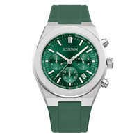 Montre-bracelet en acier inoxydable tendance pour homme, mouvement à quartz double fuseau horaire SEIKO, cadran chronographe, aiguilles lumineuses, design personnalisé, montre de business