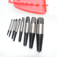 Kit d'extracteurs de vis endommagées 6 pièces, extracteur de vis décapées, forets, extracteur de goujons inversé pour vis cassées