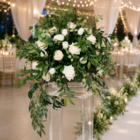 Centre de table artificiel pour décoration de mariage, boule de fleurs blanches et vertes pour événements de mariage et fêtes