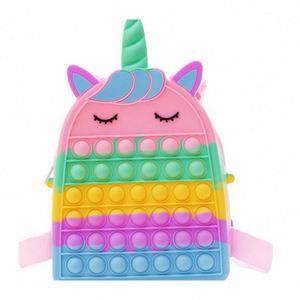 TOYSRUNNER Jouet anti-stress Push Pop multicolore écologique de haute qualité, mini popper, sac à dos en nylon pour l'école - Product Image 1