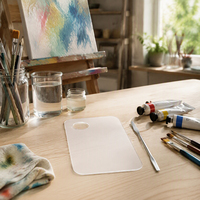 Palette de peinture acrylique transparente avec trou pour le pouce, plateau de mélange antiadhésif facile à nettoyer pour huile et aquarelle, fournitures artistiques