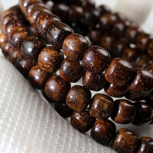 Hainan Bodhi Seeds 108 Beads Star Moon Pattern Old-Style Barrel Buddhist Jewelry Unisex <b>Bracelet</b> Collectible Religious - Product Image 2