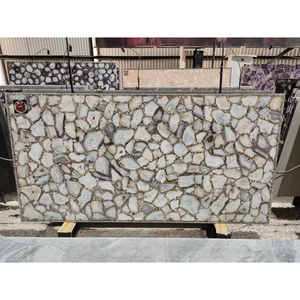 GOLDTOP Agate blanche translucide polie de luxe, pierre semi-précieuse naturelle, grande dalle, design moderne pour hôtels et villas - Product Image 6