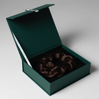 Boîte cadeau de luxe personnalisée avec logo, double porte et ruban, en carton ISO 9001, à couvercle rabattable, pour emballage de perruques, boîtes rigides pour petites séries