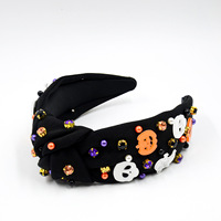 Headband Halloween yang Dapat Disesuaikan dengan Motif Labu, Hantu, dan Tengkorak |   Langsung dari Pabrik |   Aksesoris Rambut Kostum Seram