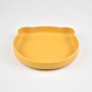 Plato de silicona con forma de oso, libre de BPA, con fuerte succión, para bebés, ecológico, para la alimentación infantil. - Product Image 1
