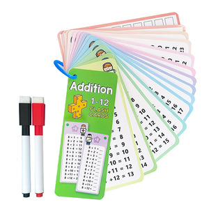 Jouets éducatifs pour enfants, aides pédagogiques, 15 pièces en 1 ensemble, table de multiplication mathématique 0-12, cartes en papier fantaisie réutilisables et effaçables - Product Image 6