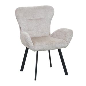 Silla de ocio individual con mechones FlyerModern con patas de metal dorado, sillón tapizado de tela de peluche para silla de salón - Product Image 2