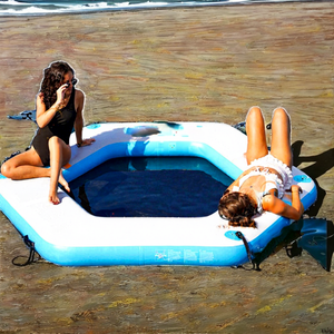 Plateforme flottante gonflable Asia Inflatable 10' en PVC avec maille hexagonale, capacité 500 kg, pour usage extérieur/intérieur - Product Image 2