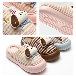 Pantoufles en coton à mailles respirantes, semelle intérieure légère et souple, semelle antidérapante, chaussures de maison pour hommes et femmes, usage quotidien en été - Product Image 6