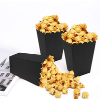 Gobelet à popcorn jetable à paroi simple, écologique, pour soirée cinéma en famille, mini gobelet en papier noir pour fête
