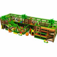 Ensemble d'équipements de terrain de jeu intérieur pour enfants style forêt, avec toboggan, structure d'escalade et jeux souples en PVC/galvanisé, couleur personnalisable
