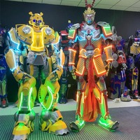 Costume de robot LED lumineux personnalisé sur échasses, géant et portable pour spectacles, fêtes et Halloween