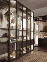 Armoire en aluminium avec 6 portes et verre Armoire personnalisée pour dressing