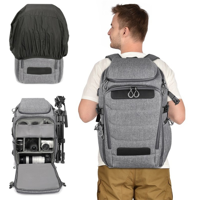 OEM Best Professional Large Waterproof Durable Portable Dslr Camera Backpack for Outdoor Travel Photography Digital Gear Storage