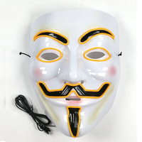 Vendetta Unique Custom LED Effrayant Halloween Masque PVC Facial Hacker avec Rechargeable Avantage