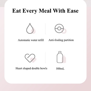 豪華なデザインのカスタムプラスチックペット自動猫ウォーターボウル自動犬の餌箱 - Product Image 4