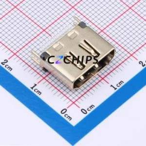 HYCW37-HDMIA19-160B HDMI Connector Through hole Component (THT) Connector HDMI-A Female 19P Clamp Plate - Product Image 1