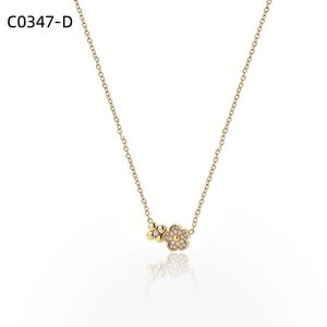 Amy Amy – collier avec pendentif en forme de fleur plaqué argent, zircone cubique, pour femmes, bijoux à porter au quotidien, cadeau - Product Image 2