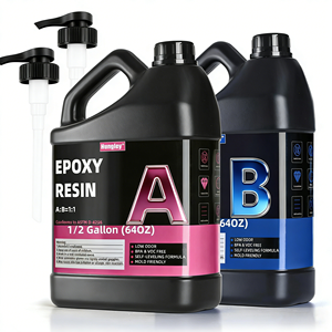 ชุดเรซิ่นอีพ็อกซี่คริสตัลสำหรับงานอุตสาหกรรม ปราศจากฟองอากาศ สำหรับงานหล่อเรซิ่น DIY นาฬิกา แม่พิมพ์สำหรับผู้เริ่มต้น เครื่องประดับเรซิ่น และสารทำให้แข็งตัว - Product Image 1