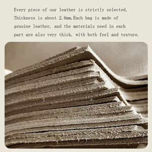 Bolso Bandolera de Cuero Genuino para Hombre, Estilo Retro Simple, Gran Capacidad, para Laptop de 8 Pulgadas, Venta al Por Mayor - Product Image 2