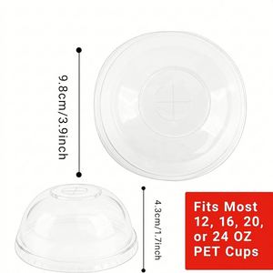 ฝาครอบแก้วพลาสติกใสแบบใช้แล้วทิ้ง Conehoy 210 ชิ้น รุ่น Modern Plastic Dome Bulk Straw Slot สำหรับแก้วขนาด 12 16 20 24 ออนซ์ เหมาะสำหรับเครื่องดื่มปั่น - Product Image 3