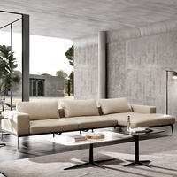 Sofá en forma de L de cuero genuino importado italiano muebles de sala de estar sofá de alta calidad personalizado de China