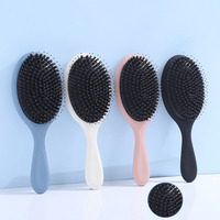 Brosse à cheveux personnalisée avec logo, mini brosse démêlante avec emballage en coton, vente en gros, brosse à cheveux vierge en poils de sanglier