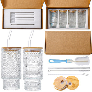 Verre à eau domestique à double paroi, motif haut et court, empilable, pour jus, boissons, thé au lait, bière - Product Image 4
