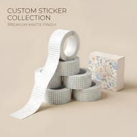 Digital Bedrucktes Macaron Blumenmuster Washi-Tape Gestanztes Mattes Breites Synthetisches Papierband