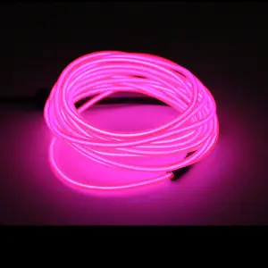 El Light 3V 5m Neon LED Light With Battery Pack EL Wire In Green Blue Red Orange Purple White Pink For Car Decoration