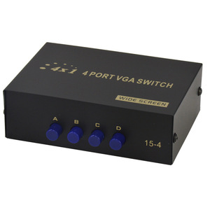FJ 4 พอร์ต VGA สวิตช์ 4x1 D-Sub 1920x1080 การแชร์จอภาพแบบจอกว้าง - Product Image 1
