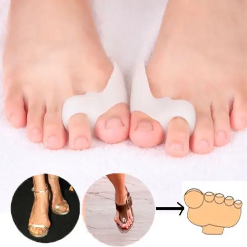 TPE Gel Double Loop Toe Pads Bunion Pain Relief Toe Separators Pedicure Straightening Corrector Toe Protectors