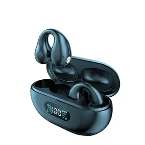 מחיר המפעל הוביל תצוגה דיגיטלית אוזניות משחקים מוליכות עצם פתוח אוזניות v5.5.3 קליפ על אוזניות אלחוטיות אוזניים