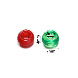 Acrylic Large Hole Beads 4x7mm Transparent Solid Color Loose Beads For DIY Handmade Phone Chain Kids Crafting <b>Material</b> - Product Image 2