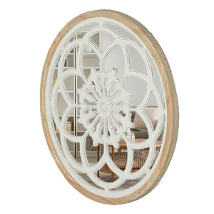 Specchio da Parete Gotico Retrò Europeo con Cornice Intagliata a Rosa da 57 cm per Soggiorno, Camera da Letto, <span class=keywords><strong>Ingresso</strong></span>, Decorazione Murale Stile Fattoria - Product Image 4