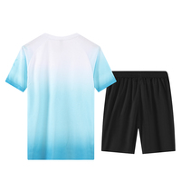 T-shirts de sport décontractés écologiques pour hommes, été, 100% polyester jersey, col rond, manches courtes, tricotés, imprimés, pour le quotidien et la course à pied