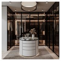 Commode moderne personnalisée en forme de U avec dessus en marbre et armoires îlot en bois pour chambre et salon – Haute Qualité