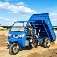 Tricycle motorisé diesel à trois roues avec siège latéral, carrosserie ouverte, 22 CV, haute capacité de charge pour le transport de marchandises