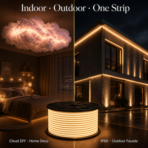 Bande lumineuse <span class=keywords><strong>LED</strong></span> COB 220V IP66 Étanche 120 <span class=keywords><strong>LED</strong></span>/m Ra≥90 Sans points noirs Coupable toutes les 10cm Effet Nuage DIY Personnalisable OEM 50-100M - Product Image 1