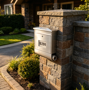Boîte <span class=keywords><strong>aux</strong></span> <span class=keywords><strong>lettres</strong></span> murale à énergie solaire avec lumière LED, design moderne résistant <span class=keywords><strong>aux</strong></span> intempéries, installation facile, résistant <span class=keywords><strong>aux</strong></span> intempéries, économie d'énergie - Product Image 2