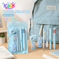 KAIX - Juego de Papelería Personalizado para la Escuela, Caja de Papelería con Diseño de Flores Pastel para Niños, Juego de Papelería para el Regreso a Clases