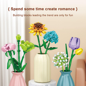 12 cajas creativas Kawaii taza <span class=keywords><strong>de</strong></span> té <span class=keywords><strong>de</strong></span> plástico bloque <span class=keywords><strong>de</strong></span> construcción ramo <span class=keywords><strong>de</strong></span> flores DIY Rosa <span class=keywords><strong>ladrillos</strong></span> DIY <span class=keywords><strong>ladrillos</strong></span> diseño decoración escritorio montaje Juguetes - Product Image 5