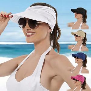 Beach Hat for Women, Protection, Empty <b>Top</b> Hat, Vacation Travel, Outdoor Sports, Ponytail, <b>Hot</b> New Fashion - Product Image 4